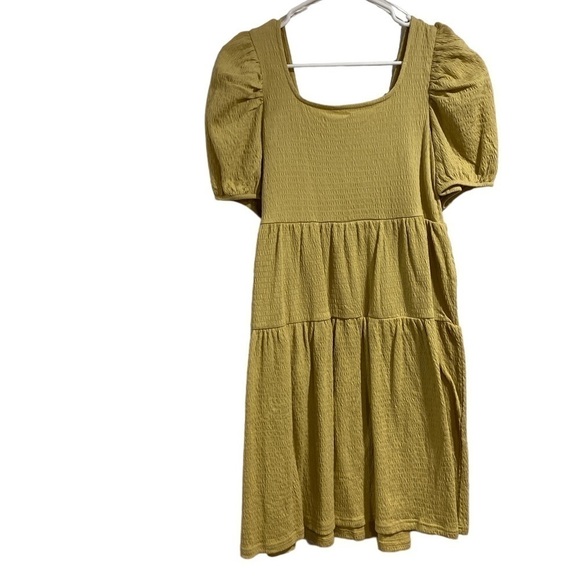 Asos dress small‎ yellow smocked babydoll style NeW Pieces - Picture 1 of 4